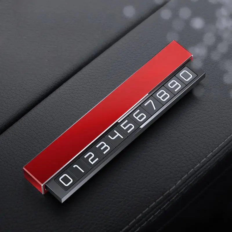 Car Phone Number Temporary Car Parking Card Plate Luminous Phone Number Holder Hidden Parking Telephone Number Plate Accessories Oasis Select Red