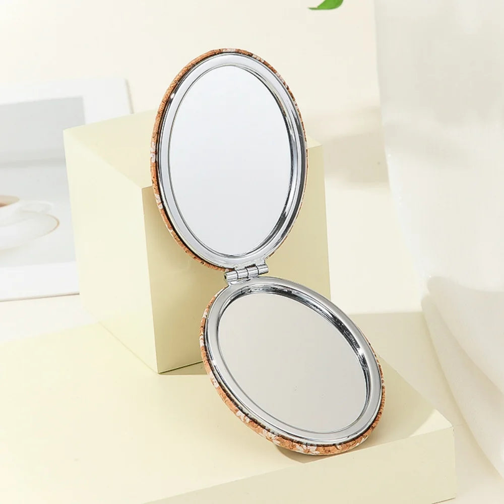 Vintage Folding Small Mirror Circle Makeup Round Mirrors Magnifying Portable Espejo Redondo Home Decoration Accessories Oasis Select