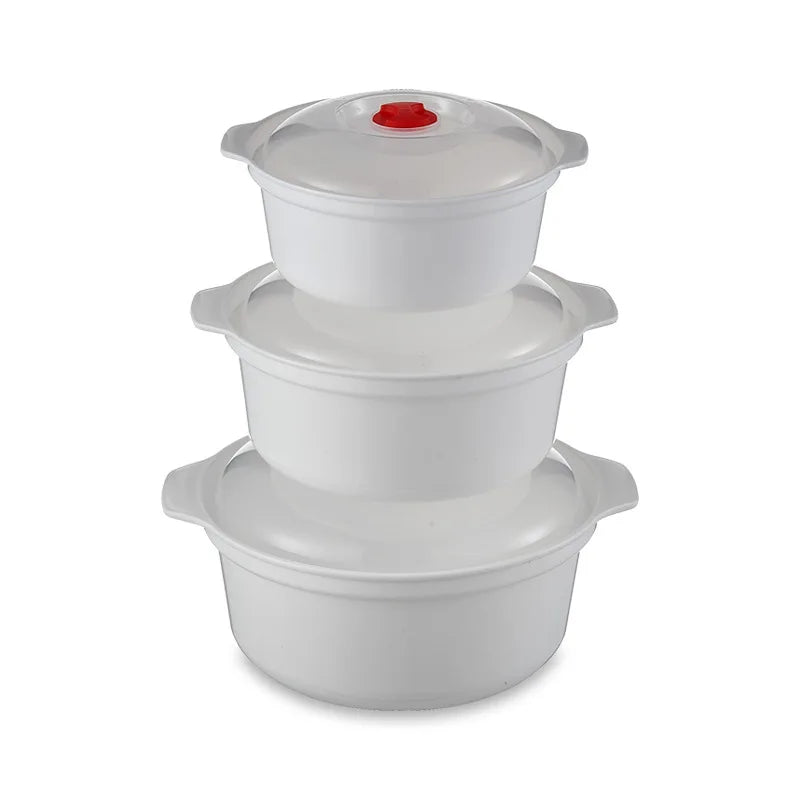 BPA-Free Microwavable Heating Bowl with Lid – 1.2L Dishwasher Safe Microwave Heating Bowl Oasis Select 3Pcs-set