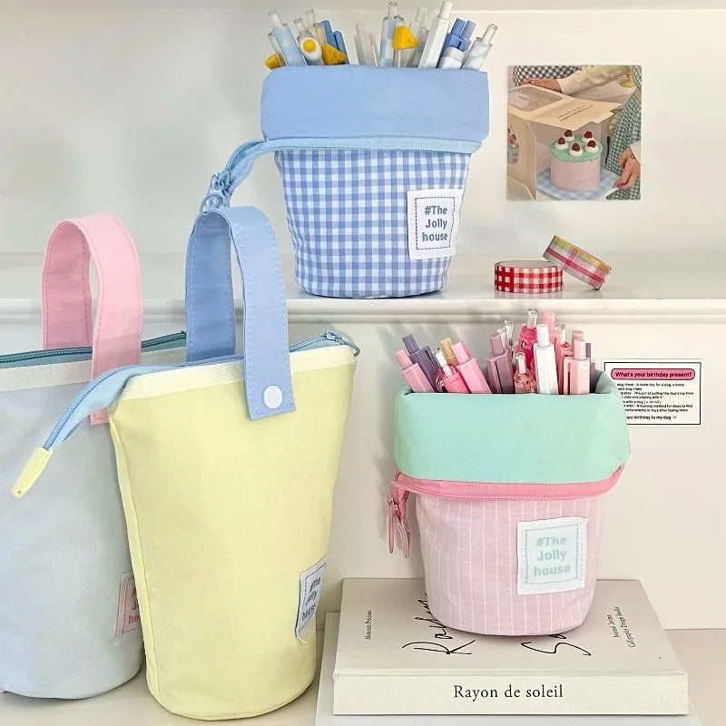 High-value pen holder pencil case Japanese ins boys and girls high school students large-capacity pencil case can stand Oasis Select