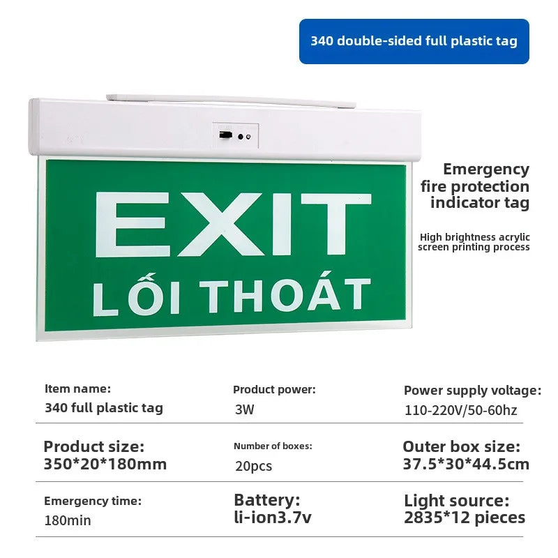 LED Emergency Exit Sign Light 3W | Safety Indicator AC85–265V