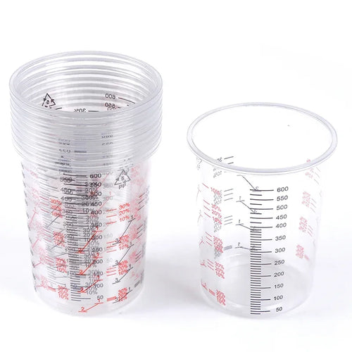 10Pcs 600ml Plastic Paint Mixing Cups Mixing Pot Paint Mixing Calibrated Cup Oasis Select