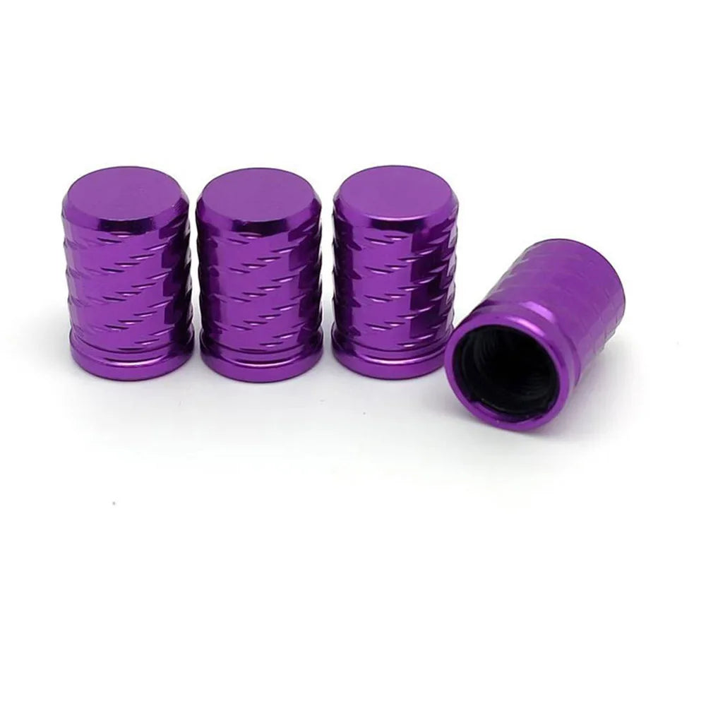 4Pcs Tire Valve Stem Caps Aluminum Alloy with Plastic Inner Liner Corrosion Resistant for Cars Trucks SUVs Motorcycles Bikes Oasis Select Purple-4Pcs