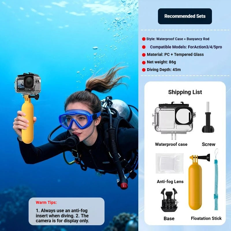 DJI OSMO Action 3/4/5 Pro 40M Waterproof Diving Housing Case