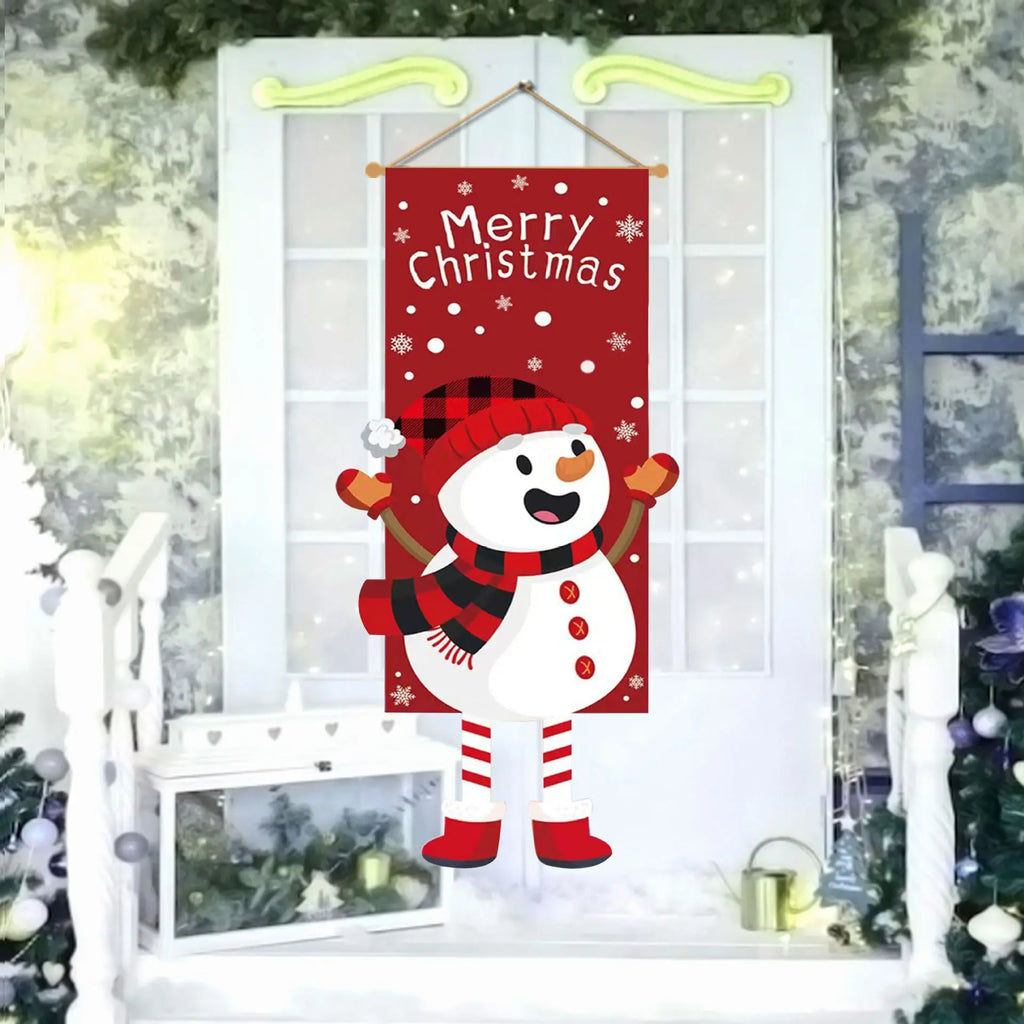 Christmas Door Hanging Flag, Christmas Wall Hanging Flag Merry Christmas Ornament Christmas Tree Flag for Wall Door Party Decor Oasis Select D