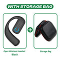 Bluetooth 5.4 Open Wireless Earphone 180° Rotation Adjustable Left Right Ear Universal Headset With Mic For Sport Business Music Oasis Select YS01 Black With Bag