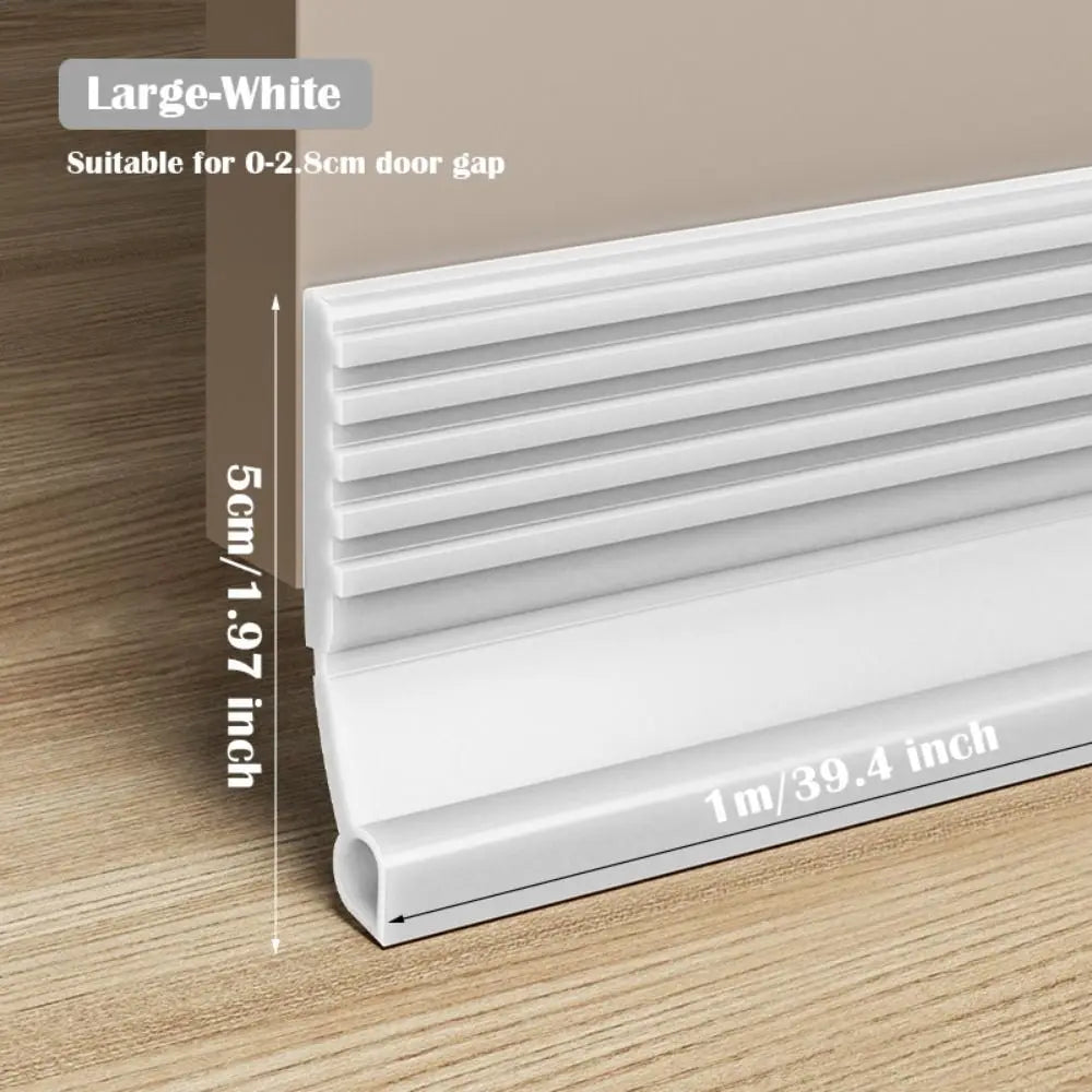 Soundproof Door Bottom Sealing Strip Self-adhesive Insect Prevention Door Draft Stopper PVC 100cm Weather Stripping Bedroom Oasis Select Large-White