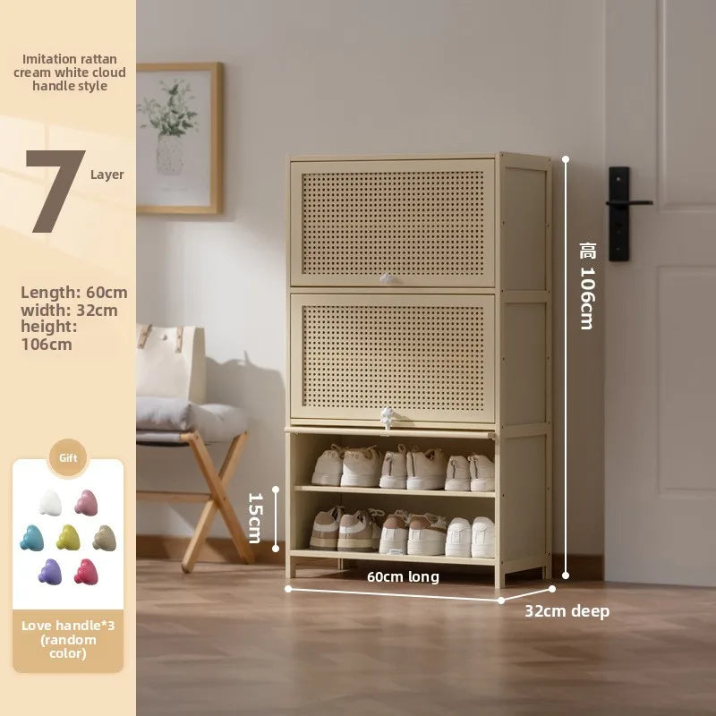 Cabinet household door against the wall large capacity entrance entrance entrance integrated solid wood storage shoe rack Oasis Select Seven floors 60