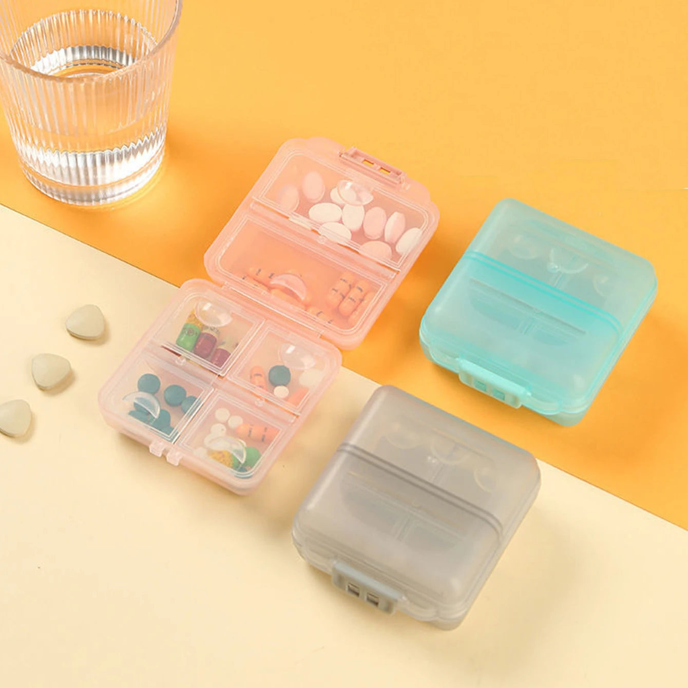 Portable Double-layer Buckle Packaging And Sealing, 6-cell Drug Compartment Storage Small Medicine Box Oasis Select