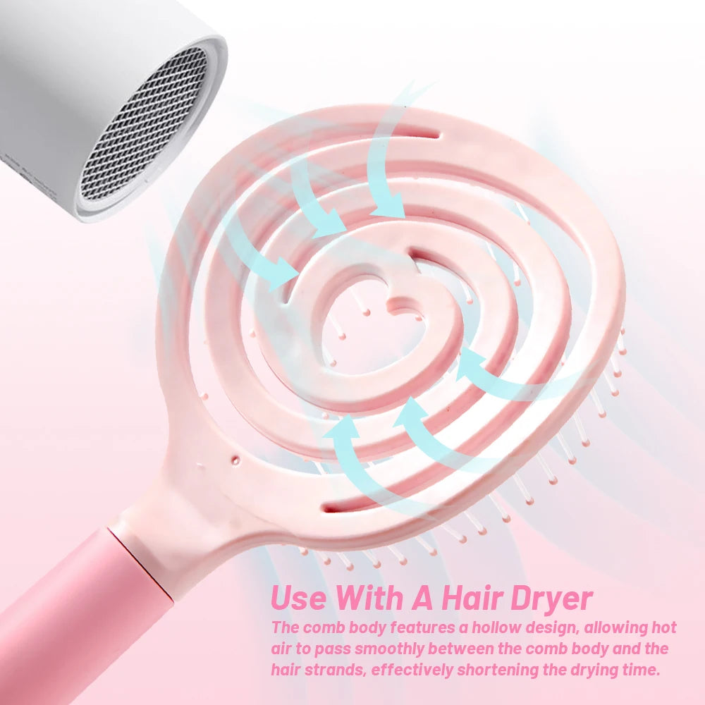 Heart Hollow Airbag Cushion Comb – Anti-Static Scalp Massager Airbag Hair Comb Oasis Select