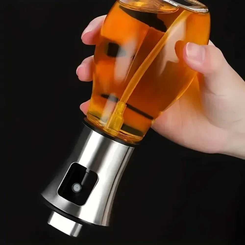 304 Stainless Steel Glass Oil Spray Bottle Pressurized Nozzle Ideal for Kitchen Outdoor BBQ No Electricity Battery Required Oasis Select