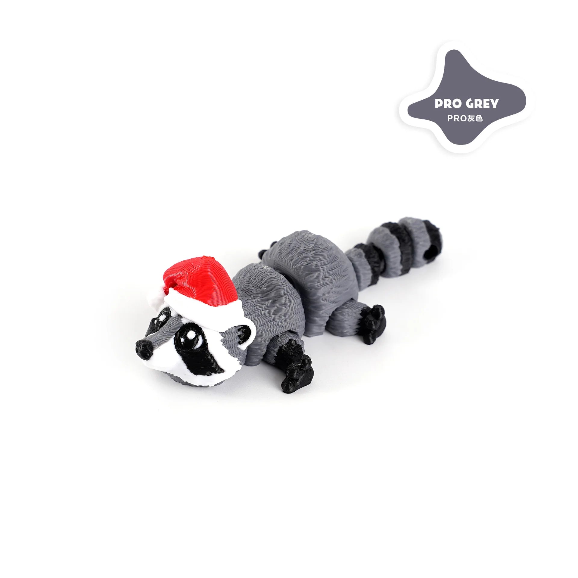 Articulating Animals Christmas Raccoon,3D Printed Articulated Joints ADHD, Autism, Relief Anxiety, Collectible Figurines Home Oasis Select Christmas Raccoon 10CM