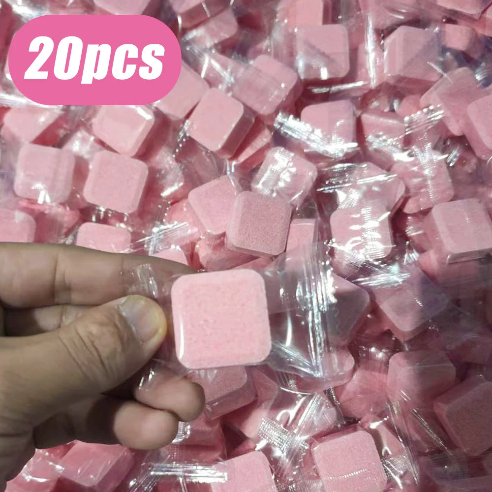 3-20Pcs Toilets Cleaning Effervescent Tablet Toilet Cleaner Deodorant Remover Urine Stain Yellow Dirt Home Batnroom Cleaning Oasis Select AMTP-Pink-20pcs