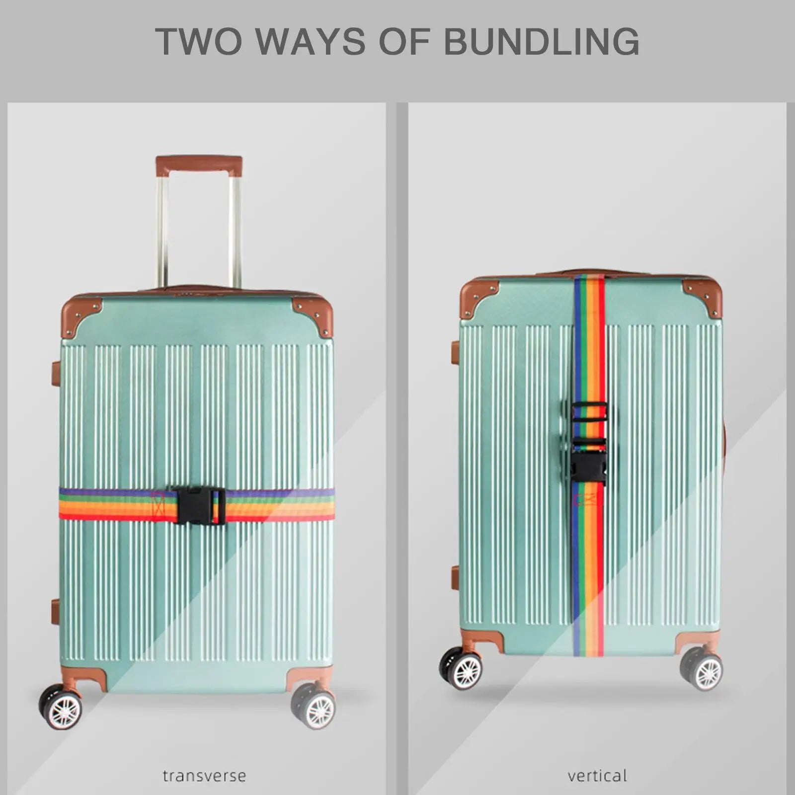 Rainbow Adjustable Luggage Strap – Secure Travel Suitcase Belt
