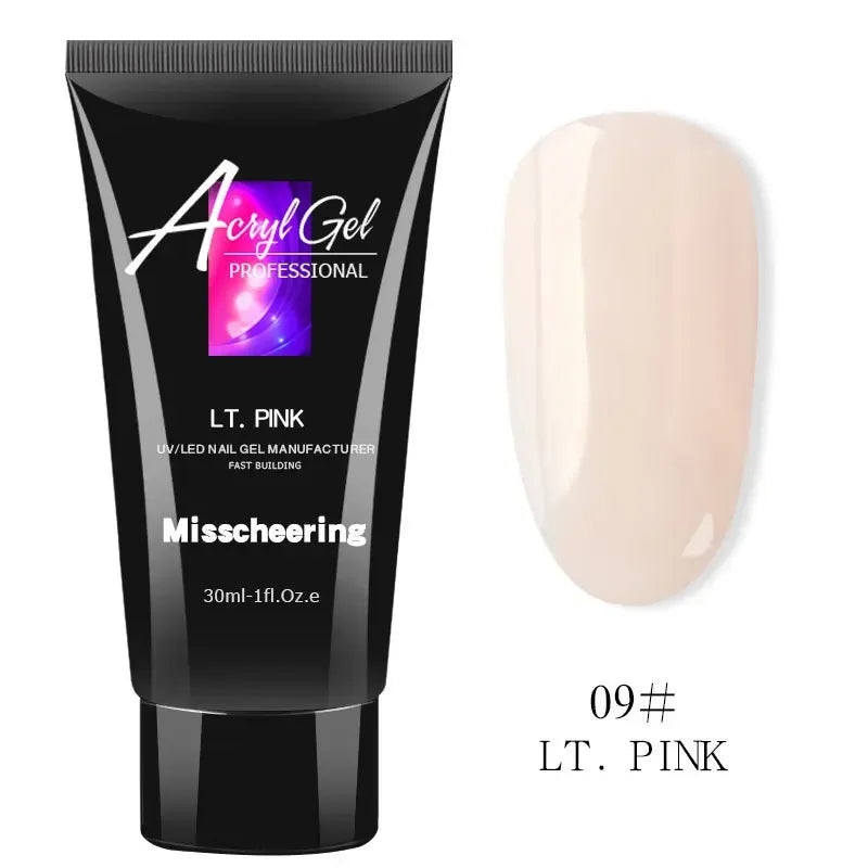30ml/15ml Nail Extension Gel Nail Build Poly Nail Acrylic Gel UV LED Quick Extension of Crystal Model Painless Crystal Glue Oasis Select 09