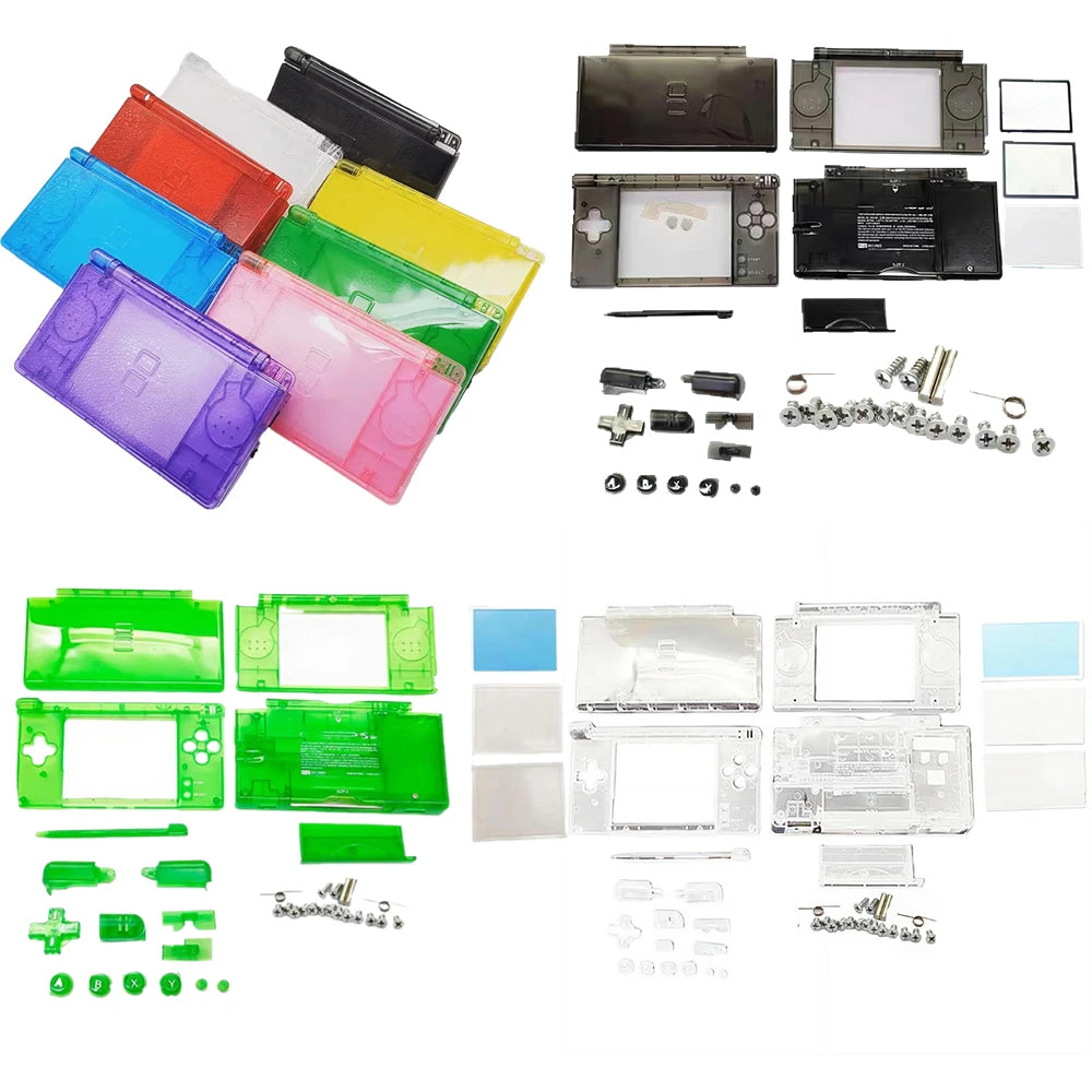 Case DIY Kit for Nintendo DS Lite Transparent Replacement Full Housing Shell, DIY Repair Shell Replacement Kit for NDSL, 1Set Oasis Select