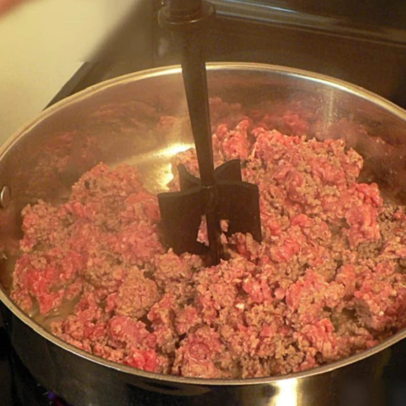 1pc Meat Chopper, Hamburger Chopper, Premium Heat Resistant Masher And Smasher For Hamburger Meat, Ground Beef, Ground Turkey Oasis Select