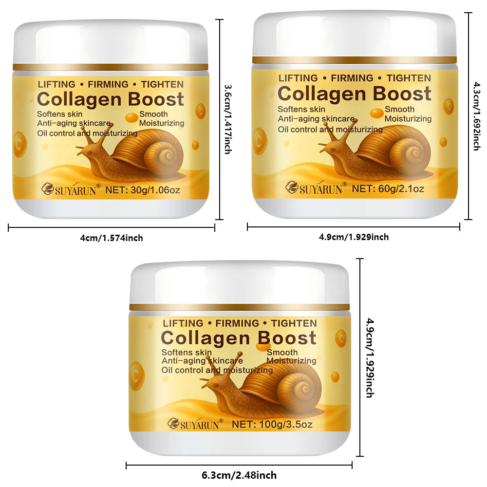 SUYARUN Collagen Boost Cream Snail Secretion & Retinol Anti-Aging Brightening Moisturizing Revitalizing Skin Care. Oasis Select