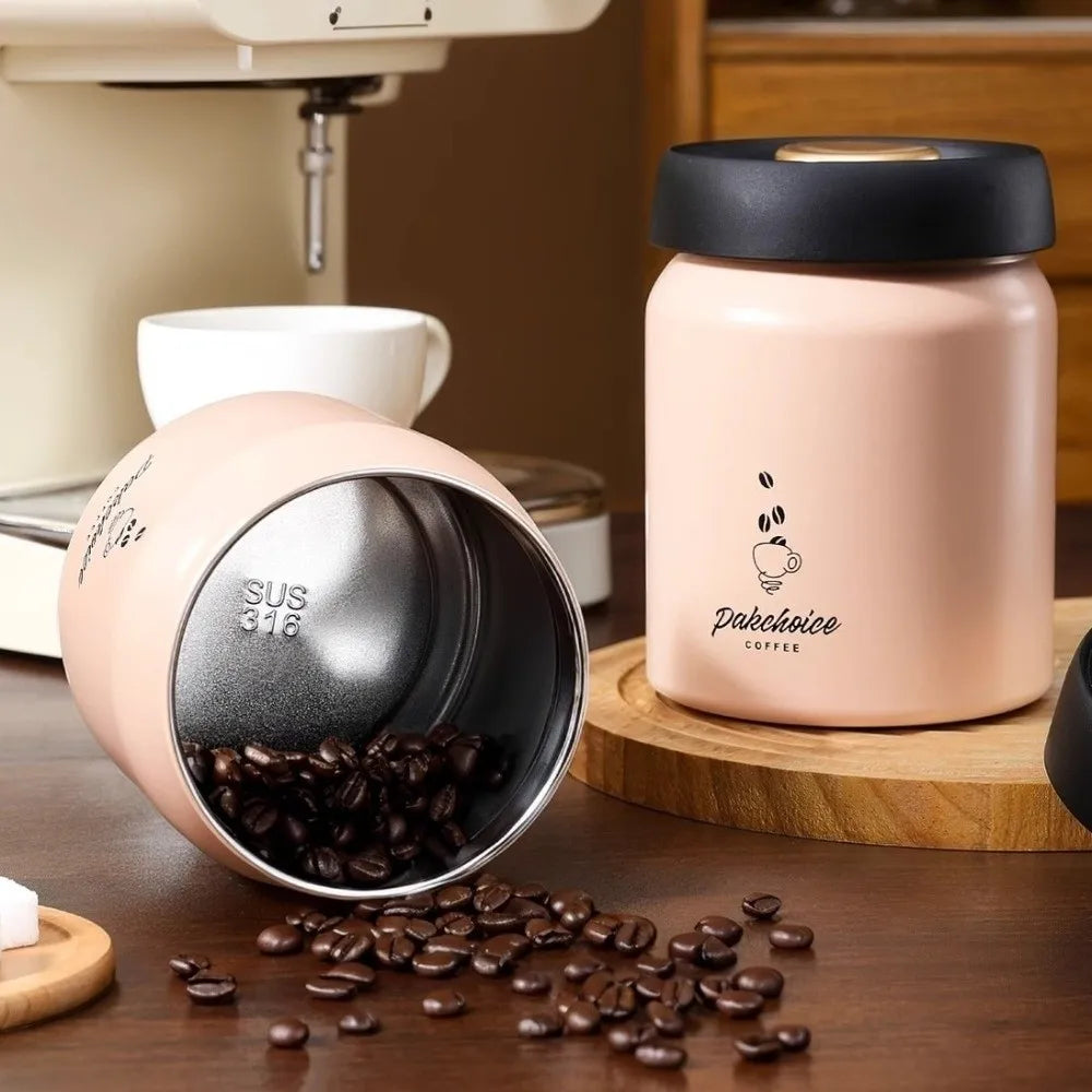 316 Stainless Steel Airtight Vacuum Coffee Storage Jar