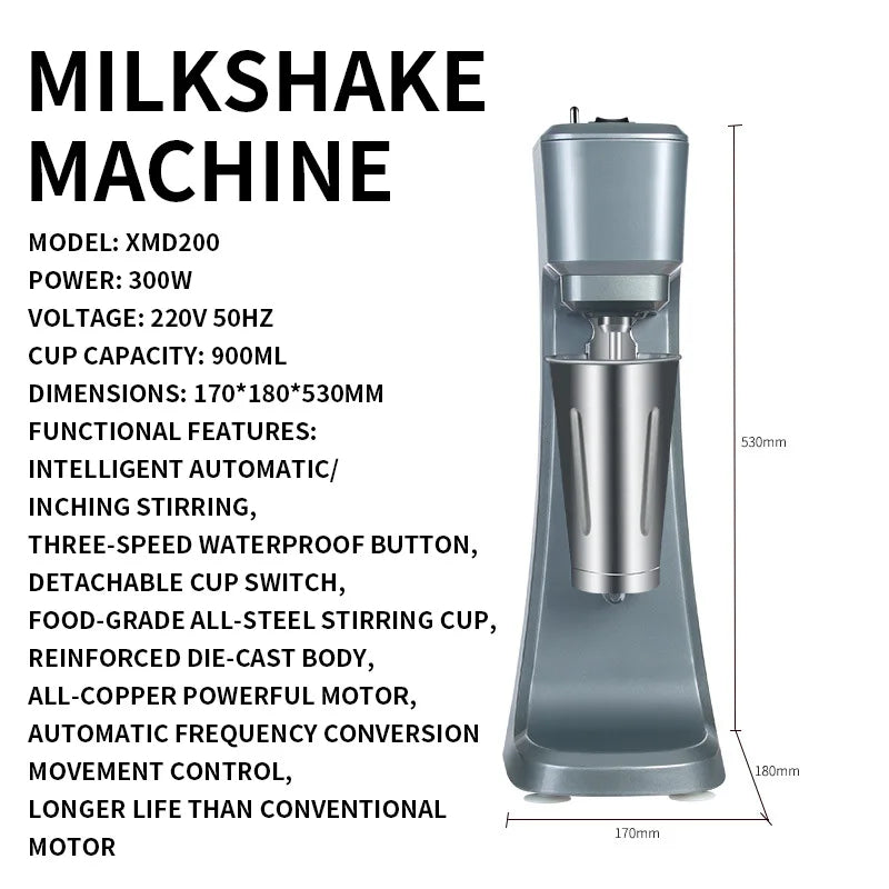 Commercial 300W Spindle Drink Mixer | Digital Timer & Auto Stop