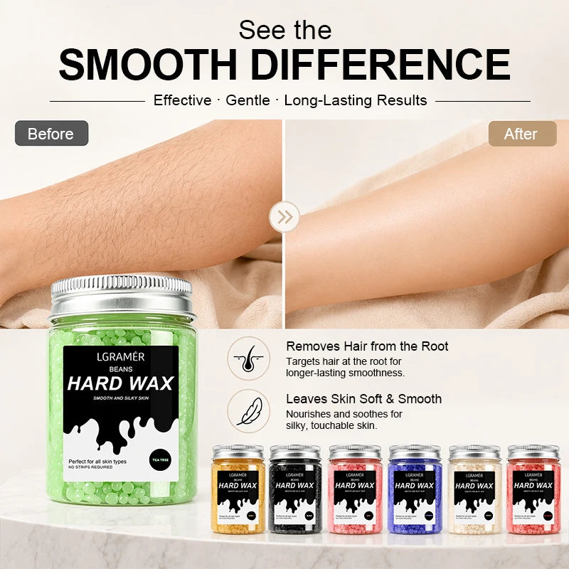 LGRAMER Hard Wax Beads for Hair Removal | 80g/380g Scented