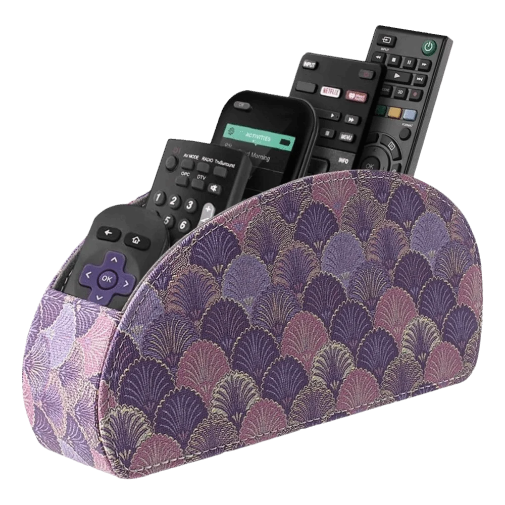 PU Leather Remote Control Holder Modern Universal Desktop Storage Box Cable Management Multi-Device Remote Control Organizer Oasis Select Style-M