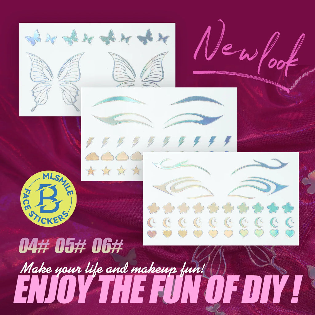 MLSMILE 3D Laser Face Stickers – Eye Makeup Temporary Tattoos