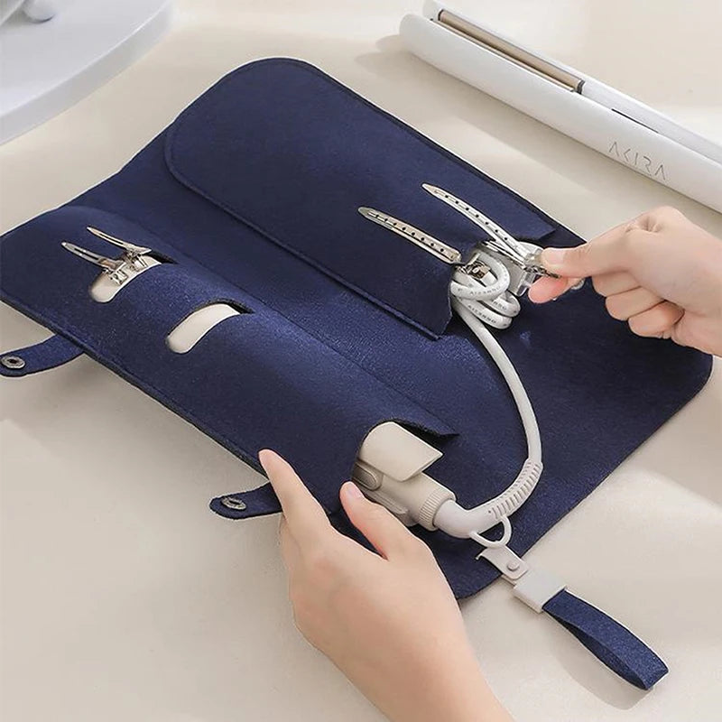 SU Hair Curling Iron Storage Bag Travel Felt Hair Straightener Storage Bag Flat Iron Organizer Pouch Curling Iron Insulation Mat Oasis Select