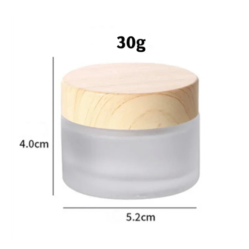 5g/10g/30g/50g Empty Glasses Cosmetic Makeup Jar Pots Frosted Sample Bottles Eyeshadow Face Cream Lip Balm Refillable Containers Oasis Select 30g