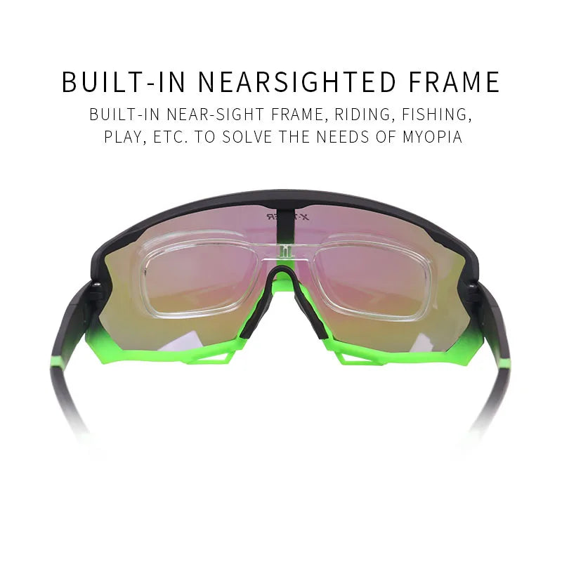 X-TIGER Bike Polarized Sports Sunglasses with 5 Interchangeable Lenses for Mens Womens Baseball Running Fishing Cycling Eyewear Oasis Select
