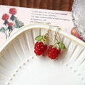 Raspberry Earrings Cute Fruit Aesthetic Handmade Oasis Select 2