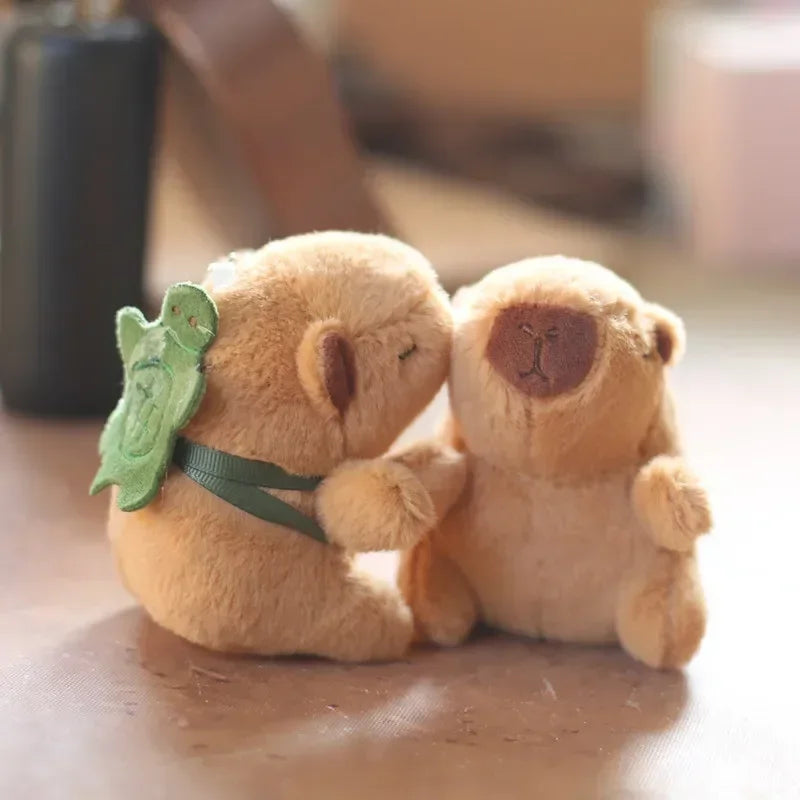 1-20PCS Cartoon Capybara Pendant Plush Toy Doll Bag Hanging Ornament Cute Kapila Keychain Doll Desktop Doll Ornament Car Pendant Oasis Select