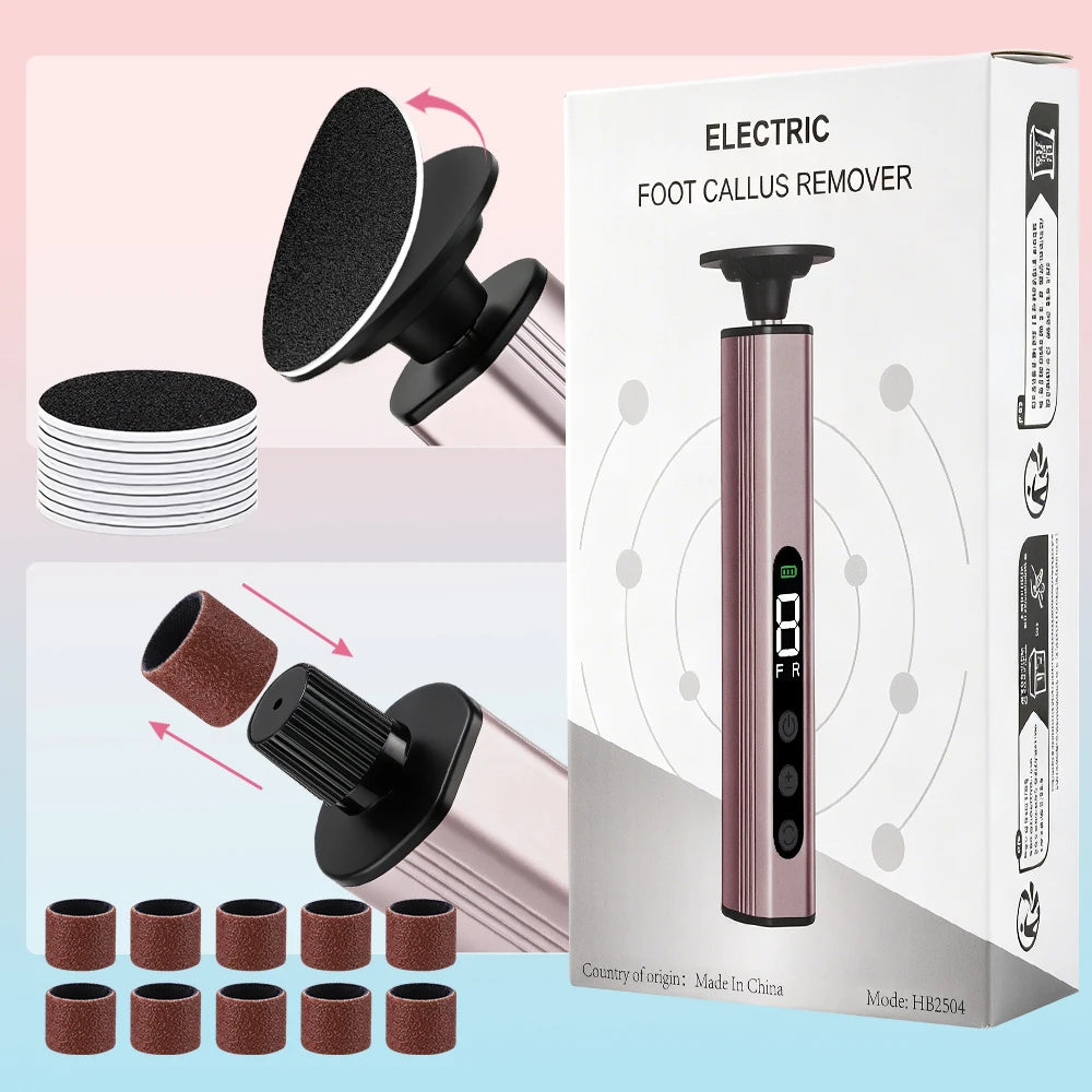 Electric Foot File Pedicure Machine – 9-Speed Rechargeable