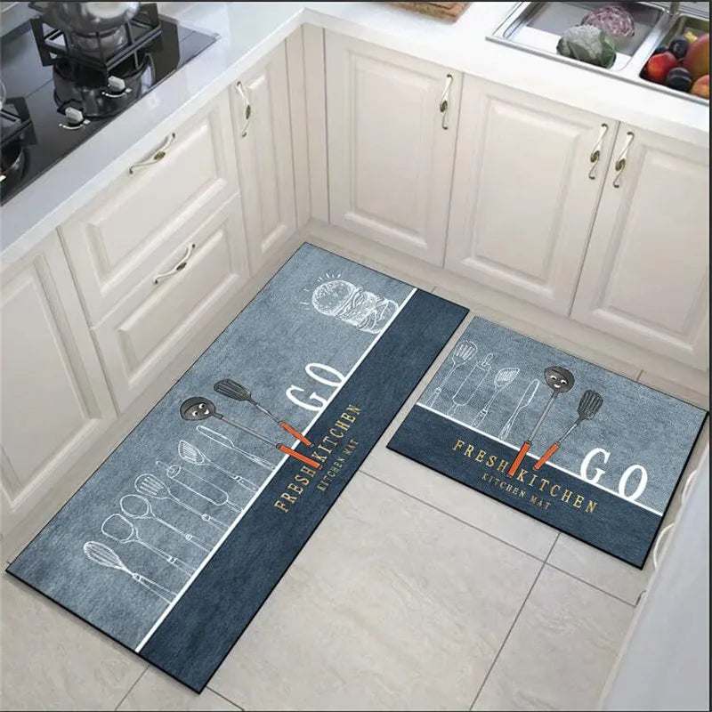40x120cm Absorbent Velvet Bath Rug Non Slip Long Kitchen Mat Crystal Soft Carpet for Living Room Bathroom Entryway Floor Oasis Select Orange