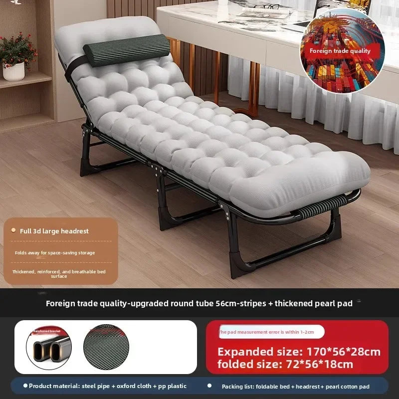Folding bed single household simple lunch break office adult march outdoor small bed escort recliner sturdy and durable Oasis Select 56-170 Green-D