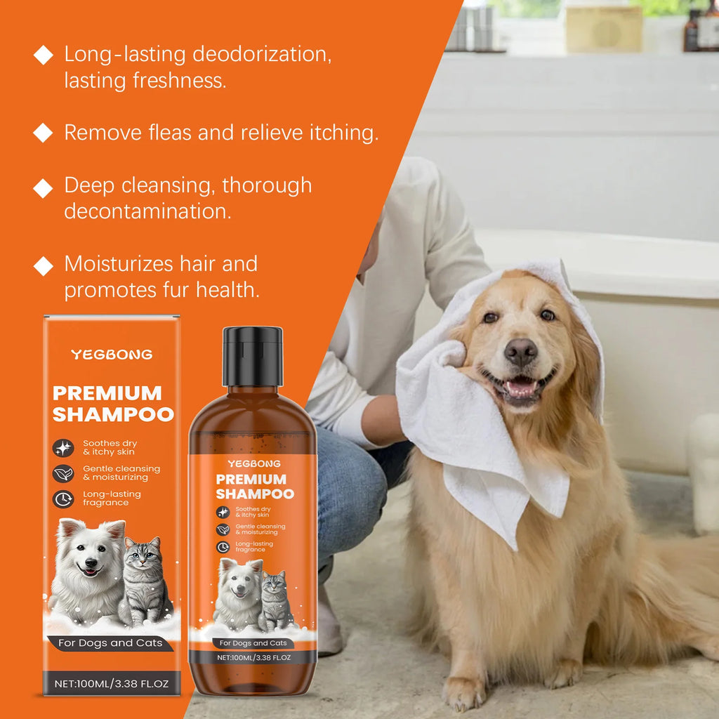 Pet Shampoo for Dogs & Cats Deep Cleansing Pet Skin Remove Odor Control Relieve Itching Keep Ph Balance Fluffy Soft Shower Gel Oasis Select