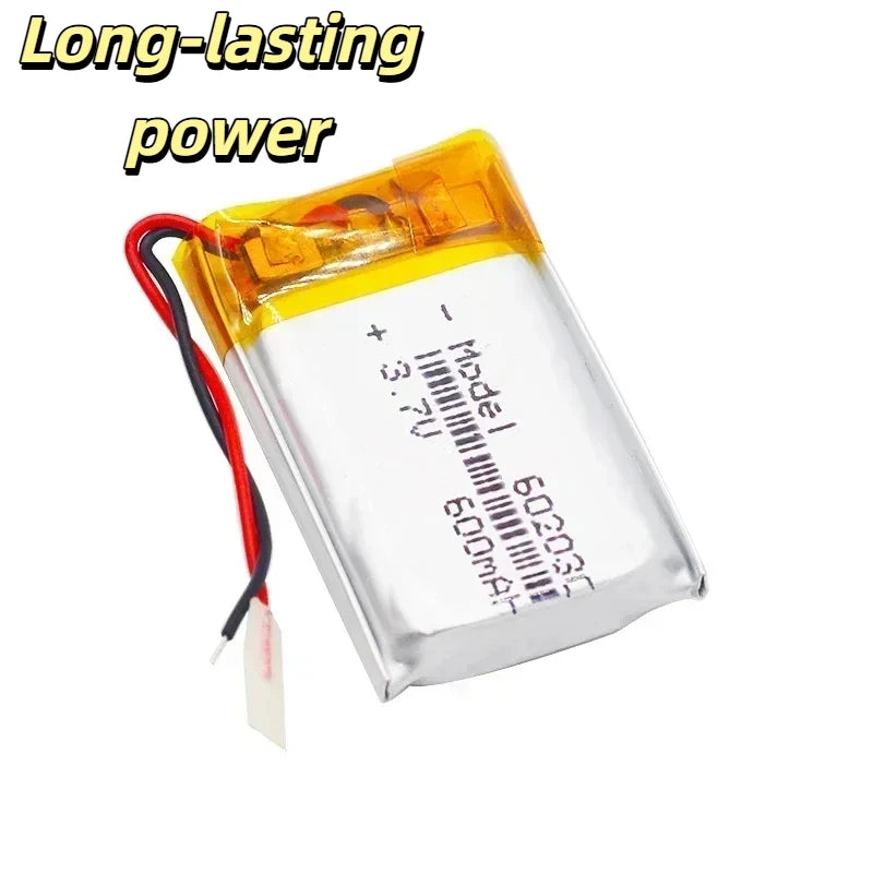 3.7V 600mAh 602030 Lithium Battery Lithium Polymer Batteries for Wireless Bluetooth Headset Toy Smart Watch Oasis Select