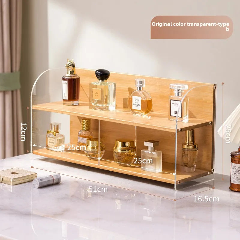 Multi-functional Cosmetics Storage Box Dresser Shelf Skin Care Products Perfume Shelf Desktop Premium Acrylic Storage Shelf Oasis Select transparent B