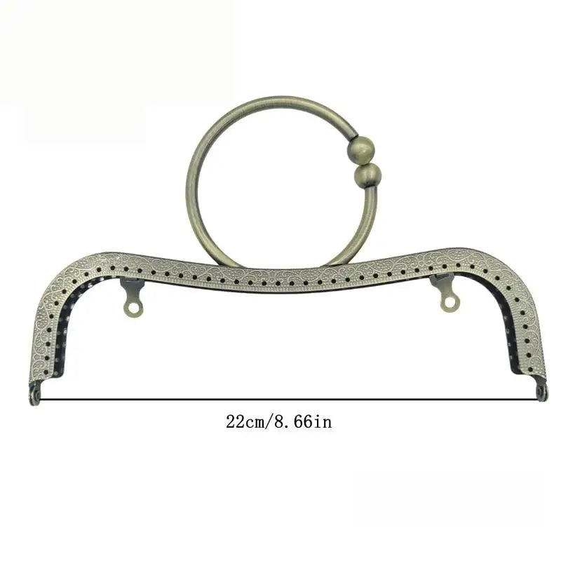 22cm Metal Purse Frame Kiss Clasp M-Shape DIY Bag Handle Bag Frame Clasp Oasis Select