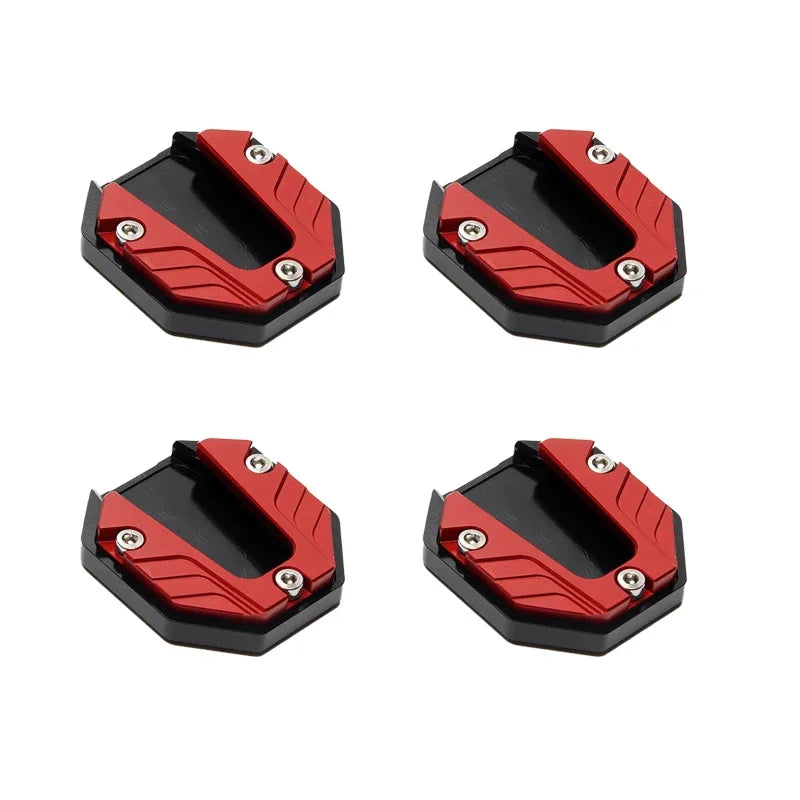 1/2/4pcs Universal Bicycle Foot Extension Kickstand Accessories Motorcycle Side Stand Cover Aluminum Alloy Motorcycle Stands Pad Oasis Select Red-4pcs