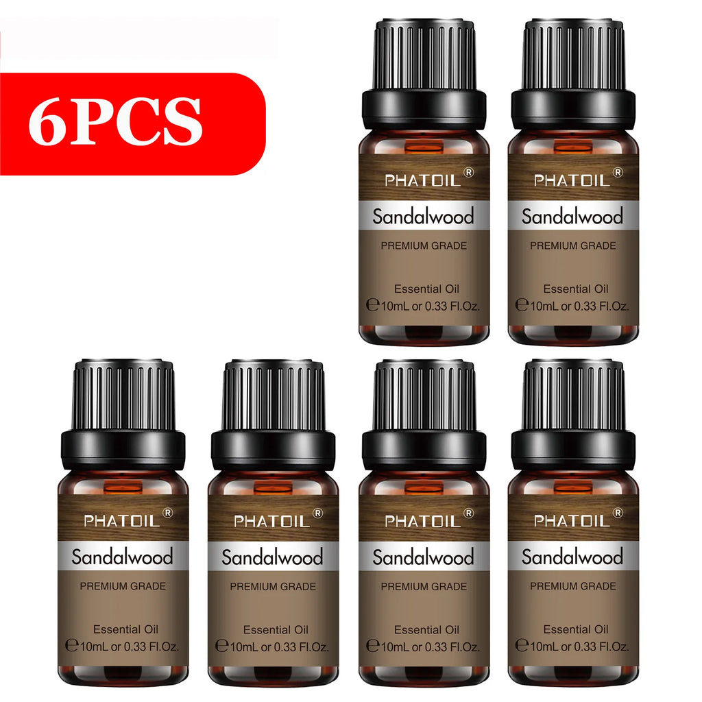 PHATOIL 6-Piece Pure Essential Oil Set – Diffuser & Aromatherapy