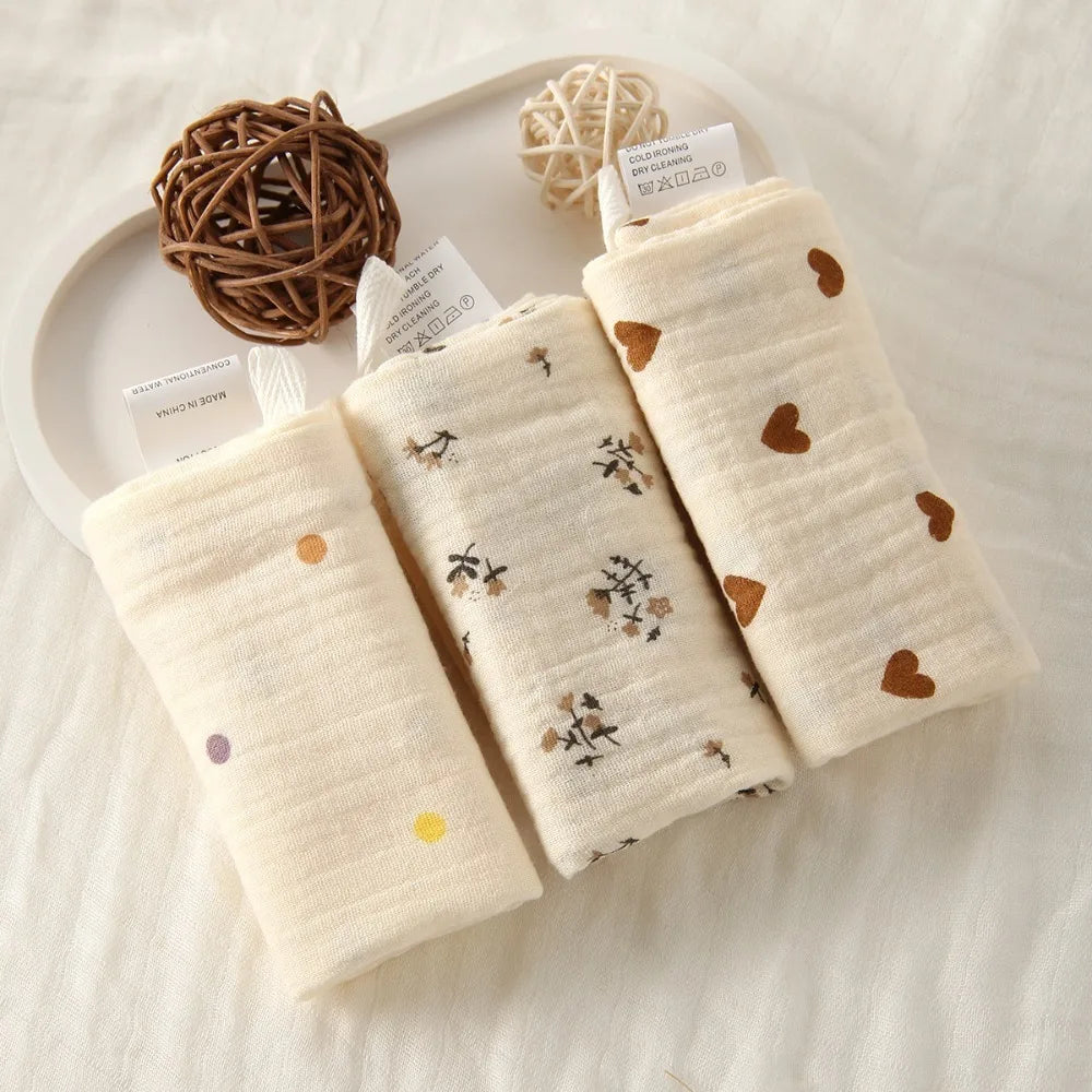 4-Layer Pure Cotton Baby Washcloth Soft Absorbent Square Towels Gauze