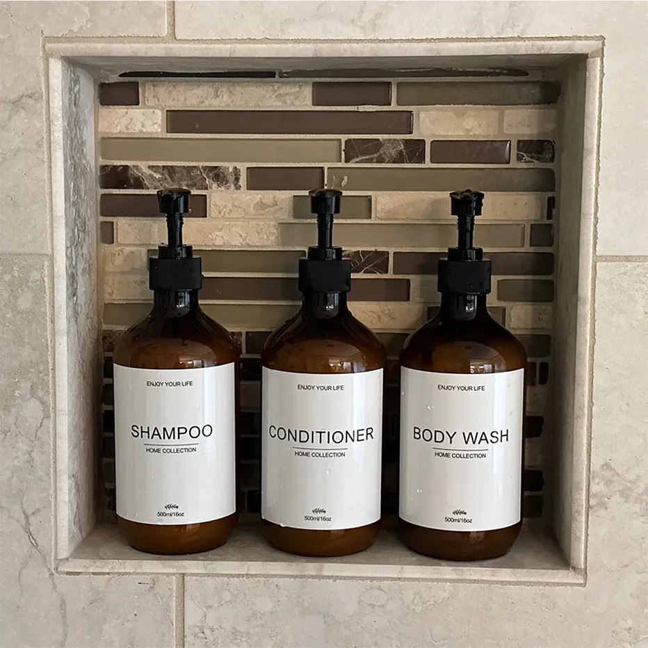 500ml Refillable Shampoo & Body Wash Pump Dispenser Bottle Soap Dispenser Bottle Oasis Select