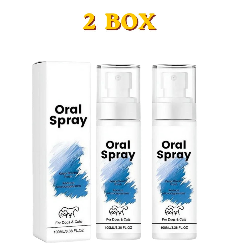 Professional Pet Breath Spray 1/2/3 BOX for Bad Breath Dog Cat Oral Hygiene Cleaner Fresh Scent Gum Protection Plaque Oasis Select A 2 BOX
