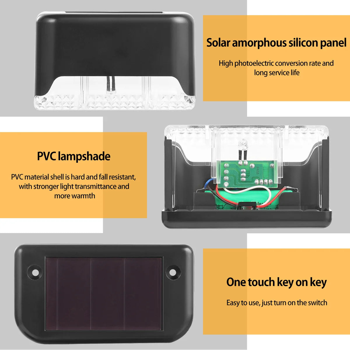 Solar LED Lights Outdoor Solar Lights IP65 Waterproof Garden Light Solar Step Lamps Deck Lights Fence Courtyard Garden Decor Oasis Select