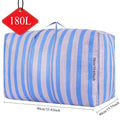 180L Large-capacity Car Travel Storage Bag, Quilt, Thickened Blue and White Nylon Bag, Duffel Bag, Portable Moving Bag Oasis Select 180L
