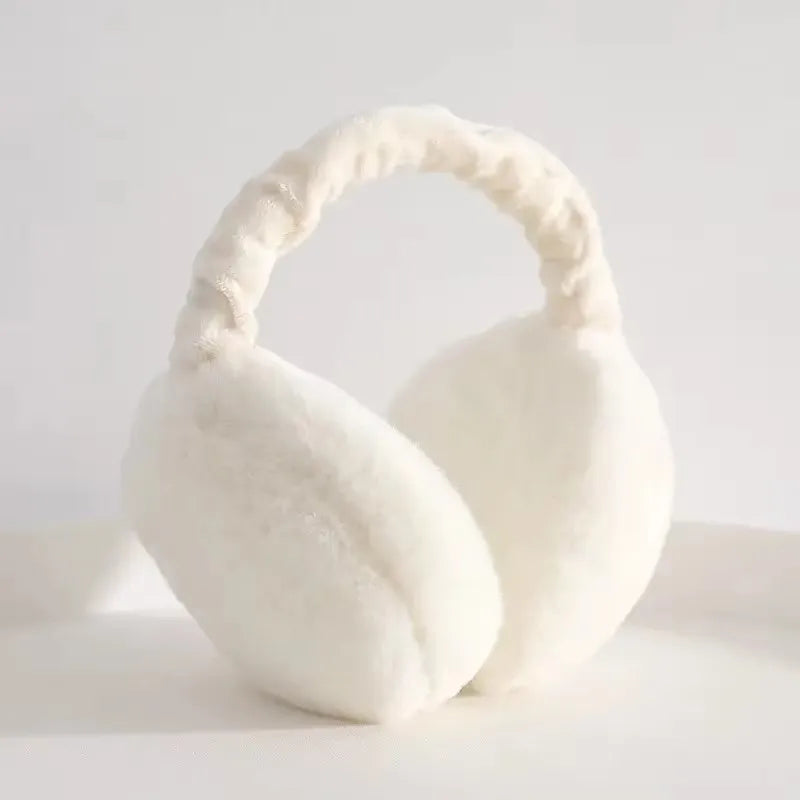 1-4PCS Korean Version Foldable Portable Ear Cup For Warmth, Plush Earplugs For Men And Women For Warmth In Autumn And Winter Oasis Select White