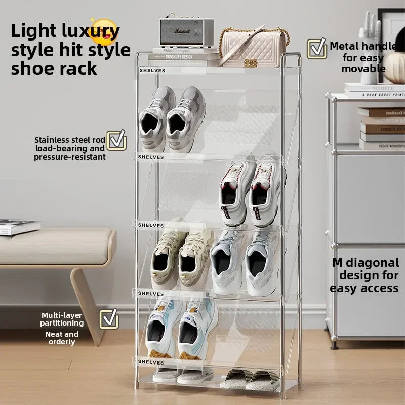 Multifunctional shoe rack doorway dormitory rental room storage shoe cabinet household bedroom large capacity multi-layer Oasis Select