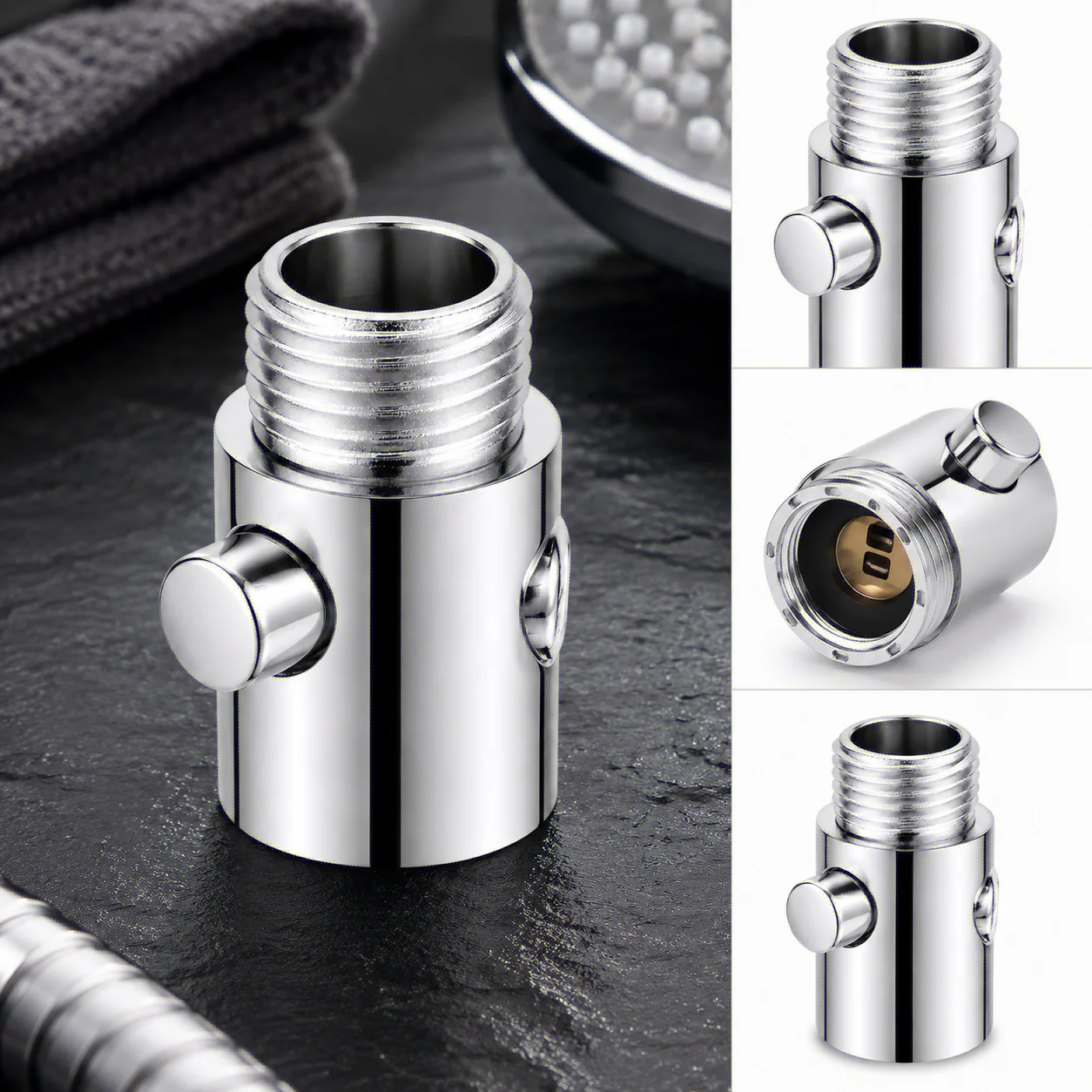 Quick Pause One-Button Shower Head Control Switch Water Flow Stop Valve Bathroom Accessory Shower Head Controller Oasis Select