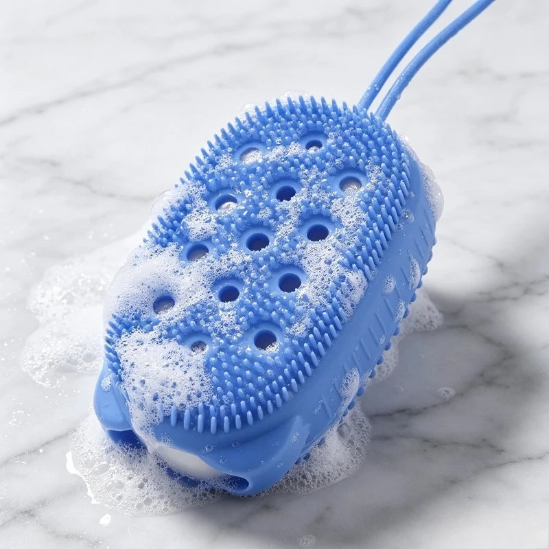 Soft Silicone Body Scrubber Multi-purpose Shower Exfoliating Brush Bubble Massage Sponge for Full Body Skin Cleansing Oasis Select